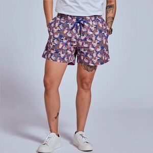 Kirrin Finch Androgynous Cabana Short Blue Pelican Tropical Print 3XL